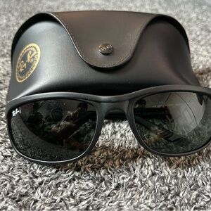 Ray-Ban Black Sunglasses with Dark Green Lenses